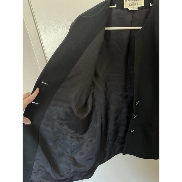 Vintage Lynn Greene for Richard Neal Jacket Women Size 12 Wool Dyed Blue Fox Fur - Picture 6 of 9